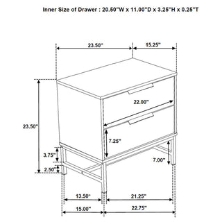 Yountville - 2 Drawer Nightstand - White