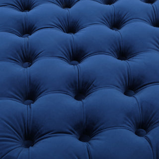 Modern Glam Ottoman With Upholstery And Button Tufted Design