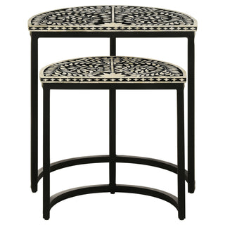 Allura - 2 Piece Demilune Nesting Table Set - Black