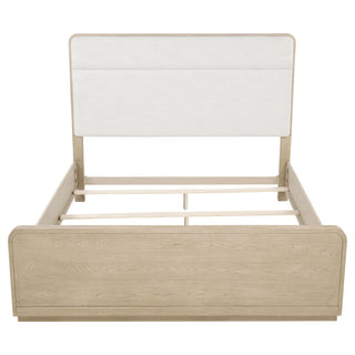 Mirador - Queen Panel Bed With Upholstered Headboard - Light Oak