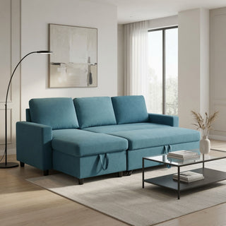 L - Shaped Convertible Sofa Bed With Storage Chaise