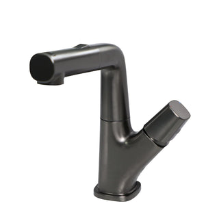 Pull Down Bathroom Sink Faucet With 3 Water Modes And Stainless Steel Construction - Gunmetal Black