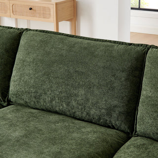 L-Shaped Sectional Sofa With Ottoman, Convertible 4 Seater Couch