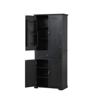 Bathroom Storage Cabinet With Doors And Drawer, Adjustable Shelf