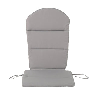 Outdoor Adirondack Chair Cushion With Water Resistant Fabric And Ties - Gray