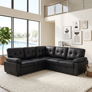 Convertible Sectional Sofa Bed With Pull Out Sleeper And Storage