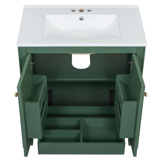 Bathroom Vanity With Sink With 2 Doors And Adjustable Shelf