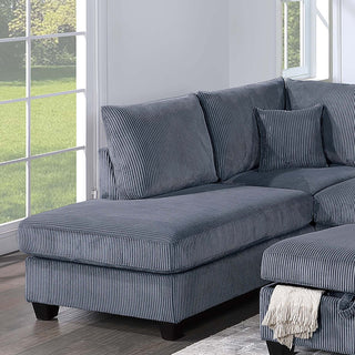 Modern Style Sectional Set With USB Port, Storage Ottoman