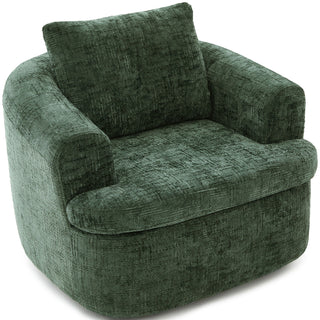 Modern Swivel Barrel Chair With Dual-Layer Cushion