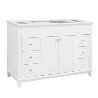 Bathroom Vanity Cabinet Only, 6 Soft Close Drawers & Double Doors - White