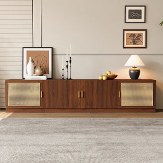 78" TV Stand For TVs Up To 85", Media Console, Adjustable Shelves - Walnut