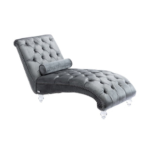 Chaise Lounge Indoor, Button Tufted Upholstered Chaise Lounge Chair With Pillow