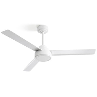52" Ceiling Fan With Remote Control, 3 Blades, DC Motor, 6 Speed Reversible For Living Room - White