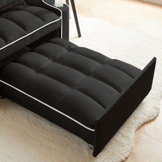 Convertible 3 In 1 Sofa Bed With Adjustable Sleeper Chair And Multi Pockets