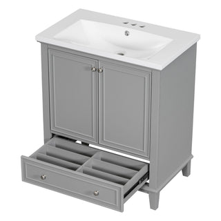Modern Bathroom Vanity With Sink Combo, Multi Functional Cabinet With Doors And Drawer