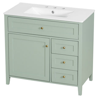 Bathroom Vanity With Sink, Cabinet With 3 Drawers And Adjustable Shelf