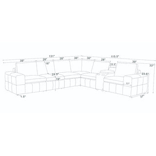 Large - Arm Upholstery Modular Sectional With Custom Configuration - Olive Green