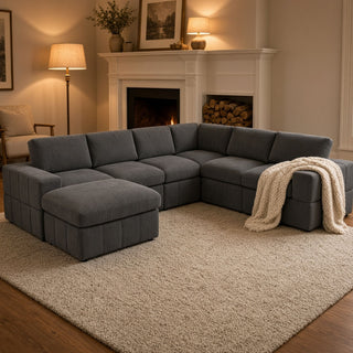 Modular Sectional Sofa, Reversible Set