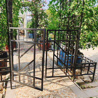 Garden Arch With Gate With Planter, Climbing Plants Support Outdoor - Black
