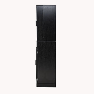 Fluted Kitchen Pantry Cabinet With 3 Keyboard Drawers & 6 Adjustable Door Shelves