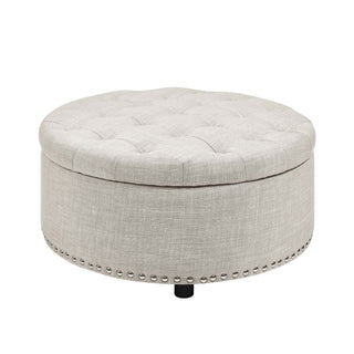 Tufted Storage Ottoman With Upholstery