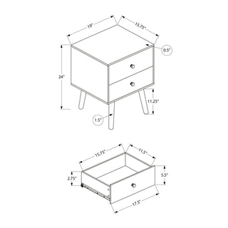 Accent Table & Storage Drawers - Black
