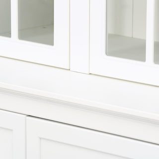 Retro Style Hutch Cabinet With Glass Door, China Cabinet For Home