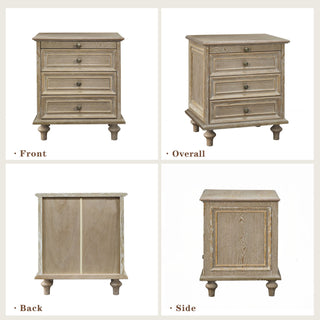 Farmhouse Nightstand With 4 Drawers