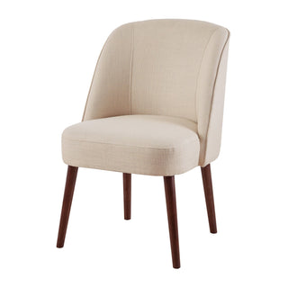 Rounded Back Dining Chair With Wraparound Design - Natural