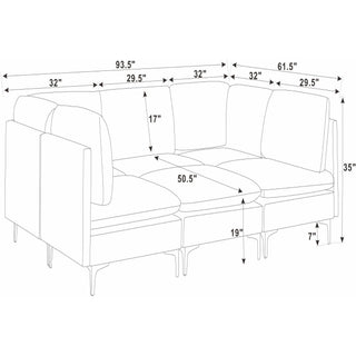Upholstered Modular Sectional & Tall Legs