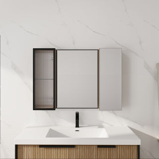 Wall Mounted Cabinet With Soft Close Door, Adjustable Shelves Storage For Bathroom - Imitative Oak