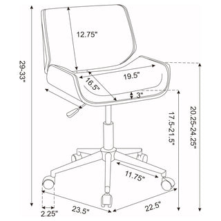 Ecru Swivel Office Chair Adjustable Height - Beige