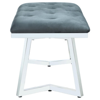 Upholstered Tufted Bench - Gray