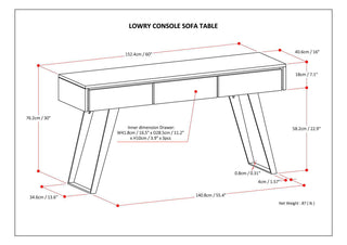 Lowry - Handcrafted Console Sofa Table