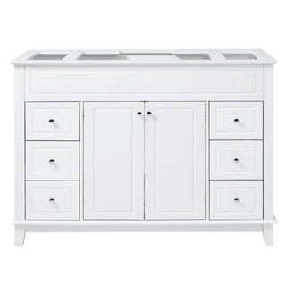 Bathroom Vanity Cabinet Only, 6 Soft Close Drawers & Double Doors - White