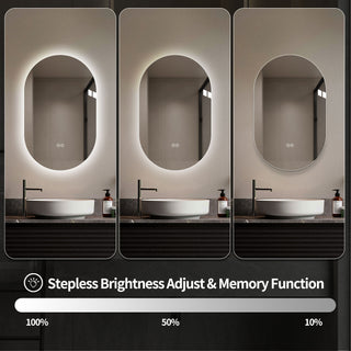 Smart Wall Mounted LED Touch Screen Mirror With Anti-Fog Function And Adjustable Lighting