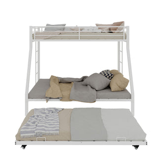 Bunk Bed For Kids, Convertible Frame With Ladders & Guardrail