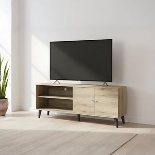 Amidon - TV Stand, With 2 Storage Shelves And 1 Cabinet