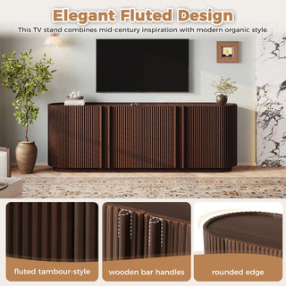 TV Stand With Fluted Tambour Style Door