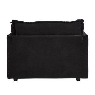 Modern Cozy Upholstered Armchair Sofa With Movable Ottoman