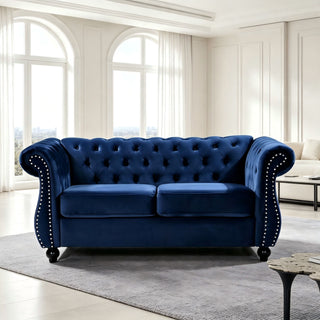 Chesterfield Button Tufted Loveseat With Rolled Arms