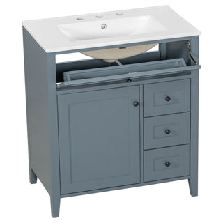 Bathroom Vanity With Sink, 3 Drawers And Adjustable Shelf