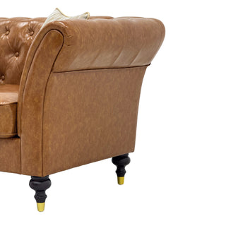 Chesterfield Sofa, 3 Seat Couch With Deep Button Tufted Back, Rolled Arms