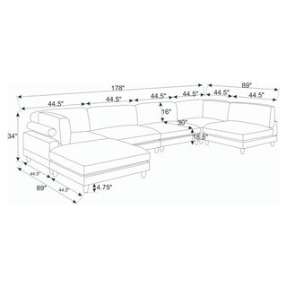 Modern Modular Sectional With Adjustable Back Support