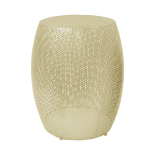 Modern Round Metal Hollow Side Table Set With Openwork Design - Gold