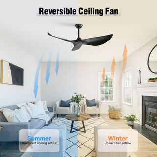 38" Ceiling Fan Without Light With DC Motor And Remote Control