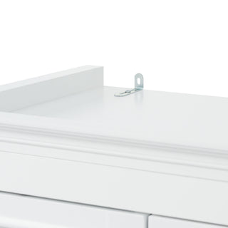 Freestanding Bathroom Vanity, Elegant Design With 4 Doors & 1 Drawer, Adjustable Shelves, Damping Hinges - White