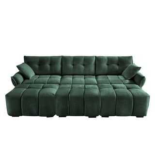 Sofa Set With Ottoman And Pillows, Textured, High Resilience Cushions