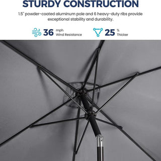 Rectangular Patio Umbrella With Crank Tilt, Polyester UV-Resistant Canopy