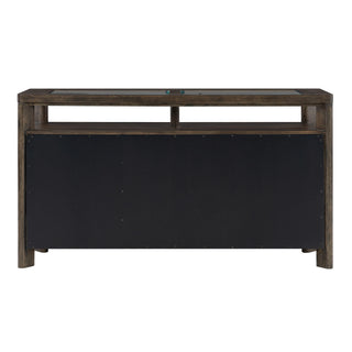 Side Server With Glass Inlay - Dark Oak